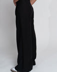 Katharine Wide-Leg Linen Pants in Black | 100% Linen, Full-Length High Waist, Handmade | Yashan