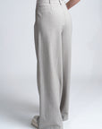 Katharine Wide-Leg Pinstripe Pants | Cotton Wool Blend, High Waist Full-Length, Handmade | Yashan