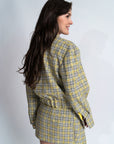 Grace Bomber | Italian Wool, Point Collar, Button-Front Closure, Long Sleeves, Elasticated Cuffs | Yashan