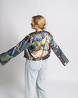 Edith Silk Bomber | Atlas Silk, Unique Print, Lightweight Feel, Custom Sizes Available | Yashan