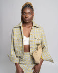 Grace Plaid Jacket | 100% Italian Wool, Point Collar, Handmade Button-Front Design | Yashan