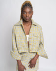 Grace Plaid Jacket | 100% Italian Wool, Point Collar, Handmade Button-Front Design | Yashan
