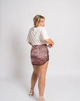 Tetiana Leopard Silk Skirt | Atlas Silk, Mini Length, Flattering Silhouette, Custom Sizes Available | Yashan