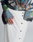 Midi Skirt Beatrix | 100% Wool, Metal Silver Snaps, Regular Fit, Handmade | Yashan