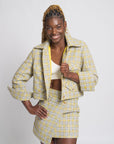 Grace Plaid Mini Skirt | Italian Wool Blend, Asymmetrical Fit, Concealed Zip Closure, Handmade | Yashan