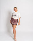 Tetiana Leopard Silk Skirt | Atlas Silk, Mini Length, Flattering Silhouette, Custom Sizes Available | Yashan