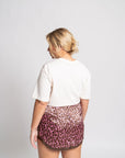 Tetiana Leopard Silk Skirt | Atlas Silk, Mini Length, Flattering Silhouette, Custom Sizes Available | Yashan