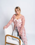 Pink Édith Lace Shirtdress | French Lace, Adjustable Fit, Romantic Silhouette, Custom Sizes Available | Yashan