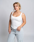 Stefania Top Ivory | Cotton Blend, Slim Fit, Exposed Back Zipper, Custom Sizes Available | Yashan
