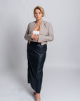 Indra Midi Skirt | Lightweight Nylon, Handmade, Timeless Elegance, Custom Fit | Yashan