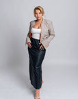 Indra Midi Skirt | Lightweight Nylon, Handmade, Timeless Elegance, Custom Fit | Yashan