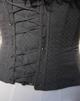 Madonna Corset Top | Charcoal Grey, Twill Cotton, Adjustable Lace-Up Back, Structured Boning | Yashan