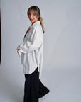 Letizia Oversized Linen Shirt | Midweight Linen, Oversized Fit, Pointed Collar, Button Closure, Handmade | Yashan