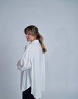 Letizia Oversized Linen Shirt | Midweight Linen, Oversized Fit, Pointed Collar, Button Closure, Handmade | Yashan