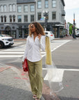 Amal Shirt | Off-White, Structured Cotton, Darted Seams, Sharp Collar & Elongated Cuffs | Yashan
