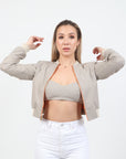 Antoinette Bralette Top | Structured Cotton, Zipper Back, Bralette Fit, Fixed Straps | Yashan