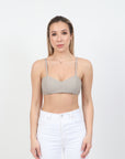 Antoinette Bralette Top | Structured Cotton, Zipper Back, Bralette Fit, Fixed Straps | Yashan