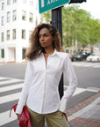 Amal Shirt | Off-White, Structured Cotton, Darted Seams, Sharp Collar & Elongated Cuffs | Yashan