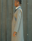 Florence Coat | Shadow Grey, Medium-Weight Wool, Maxi Length, Structured Shoulders, Long Sleeves | Yashan