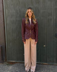 Ruth Bader Ginsburg Trousers | Beige, Lightweight Breathable Wool, High-Waist Relaxed Fit, Handmade | Yashan